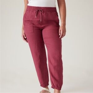 Athleta Power Of She Cabo Burgundy Joggers